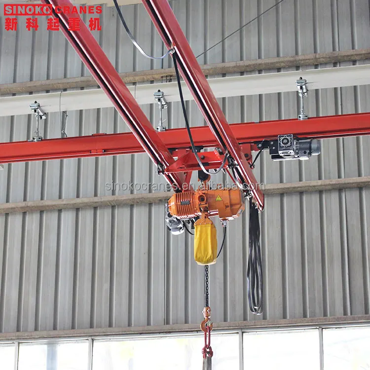 Light-duty KBK Flexible Overhead Bridge Crane With Electric Hoist 380V For Sale