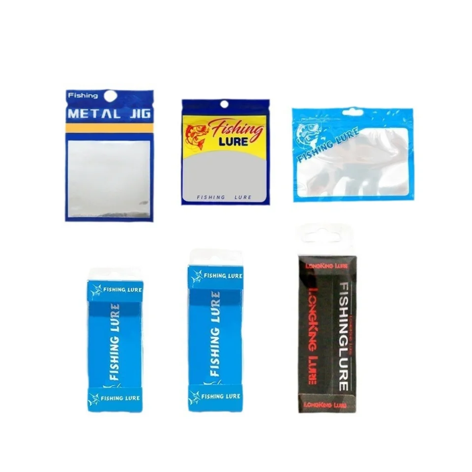 Custom bait bag PVC PET Clear Sliding Blister Card Fishing Lure Packaging With Sliding Paper Cardabord