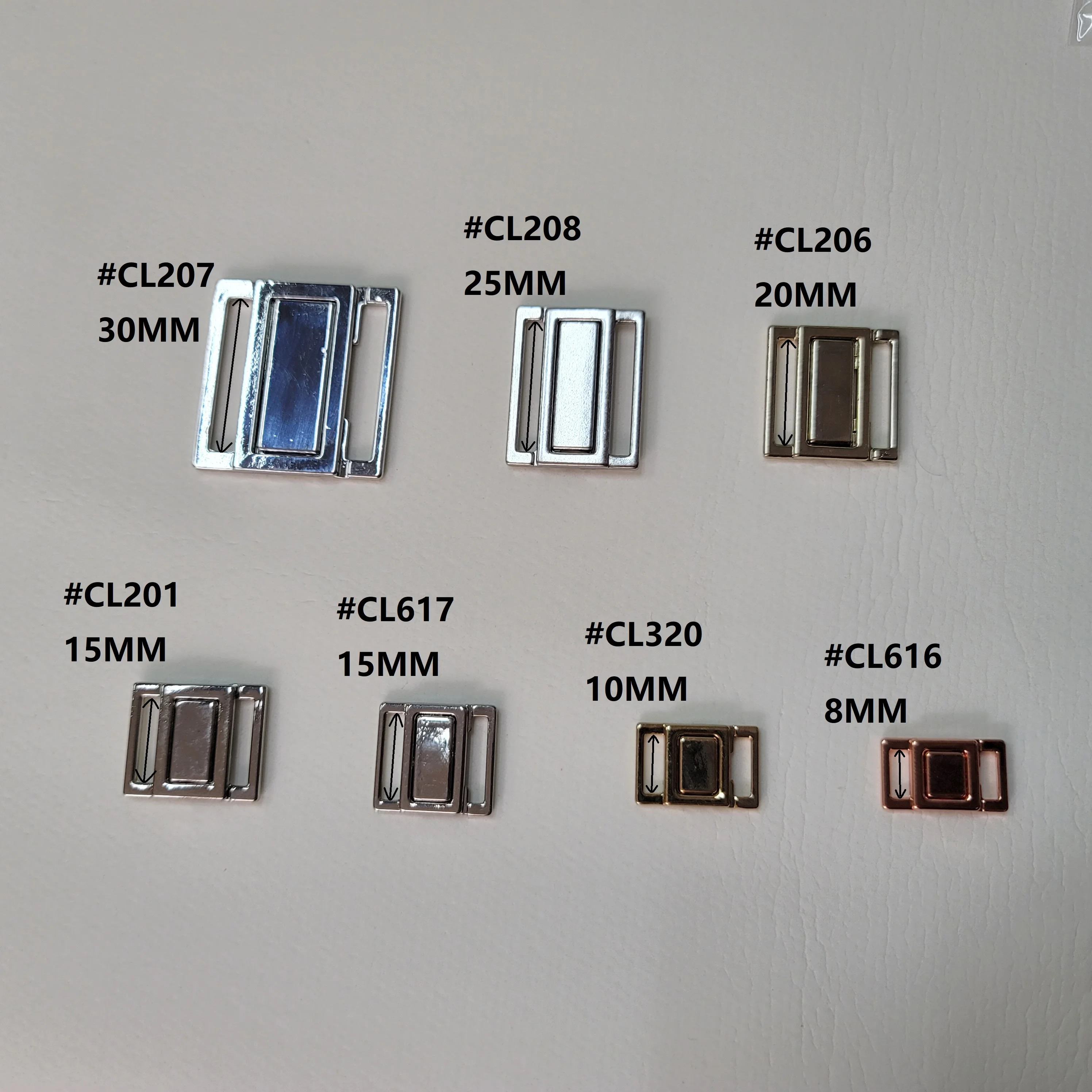 Xinglang 8-30 MM Gold Metal Clasp Closure Swimwear Accessories Wholesale Bikini Metal Clasp Connector