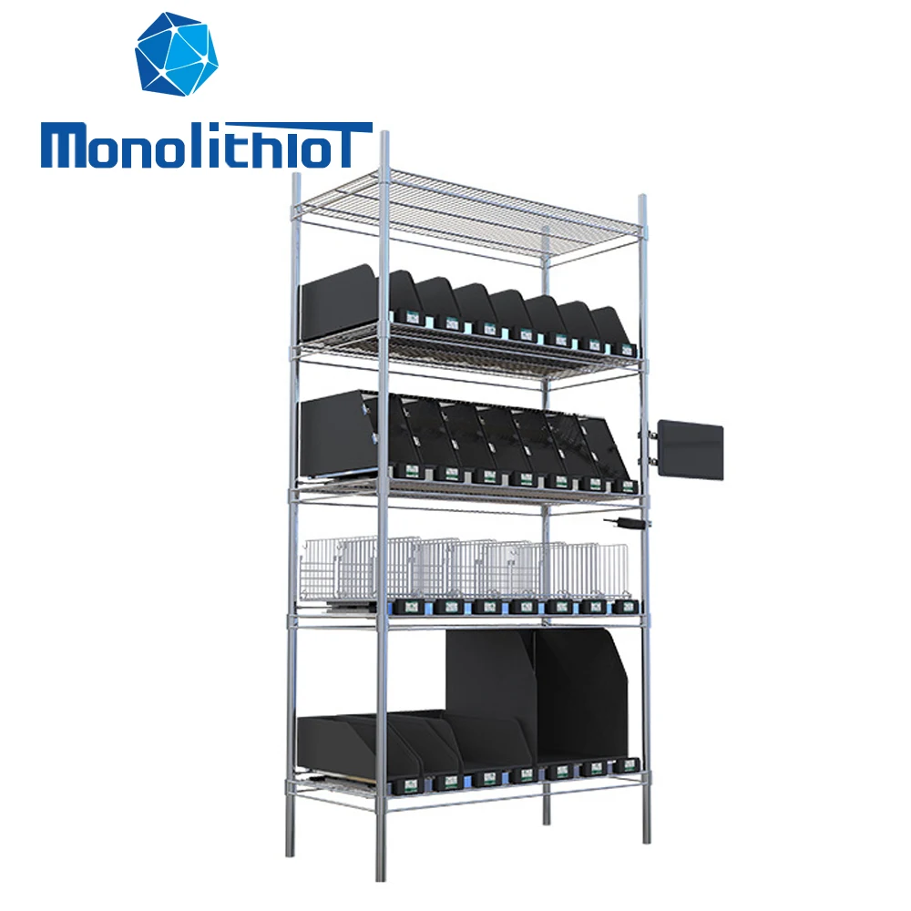 MonolithIoT Light Duty Pallet Rack Automated WMS Warehouse Counting Management System Electronic Labels Display Smart Shelf