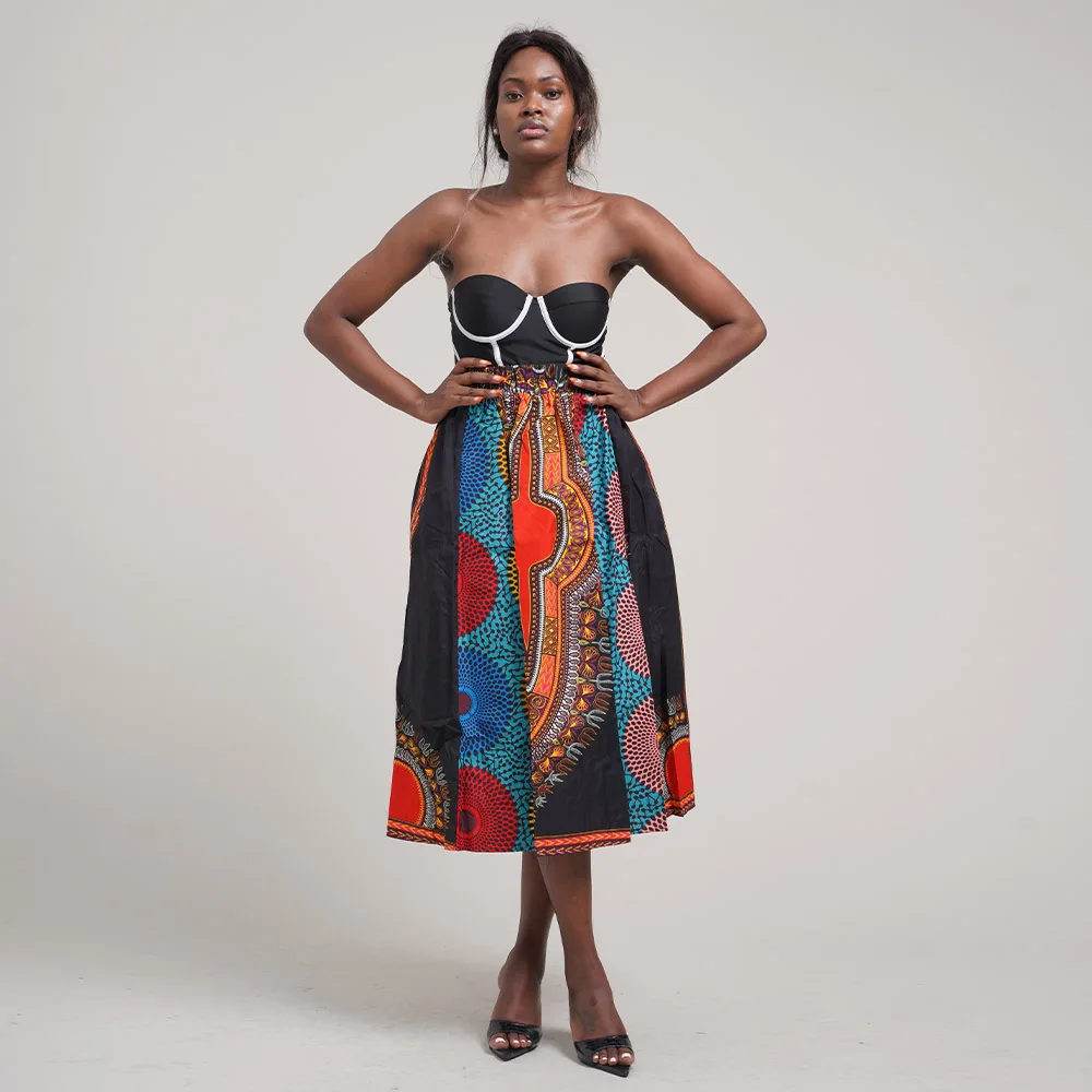 Spring Fall Women African Print Women Skirt Fashionable Design Hot Selling Clothing