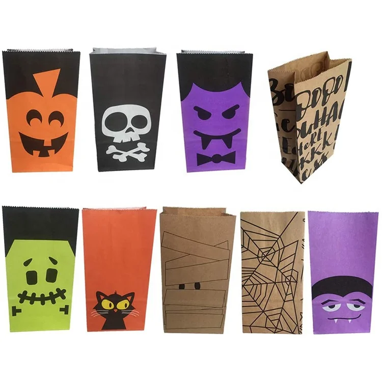 
36pcs sufficient quantity and various styles halloween paper gift cute cookie bags 