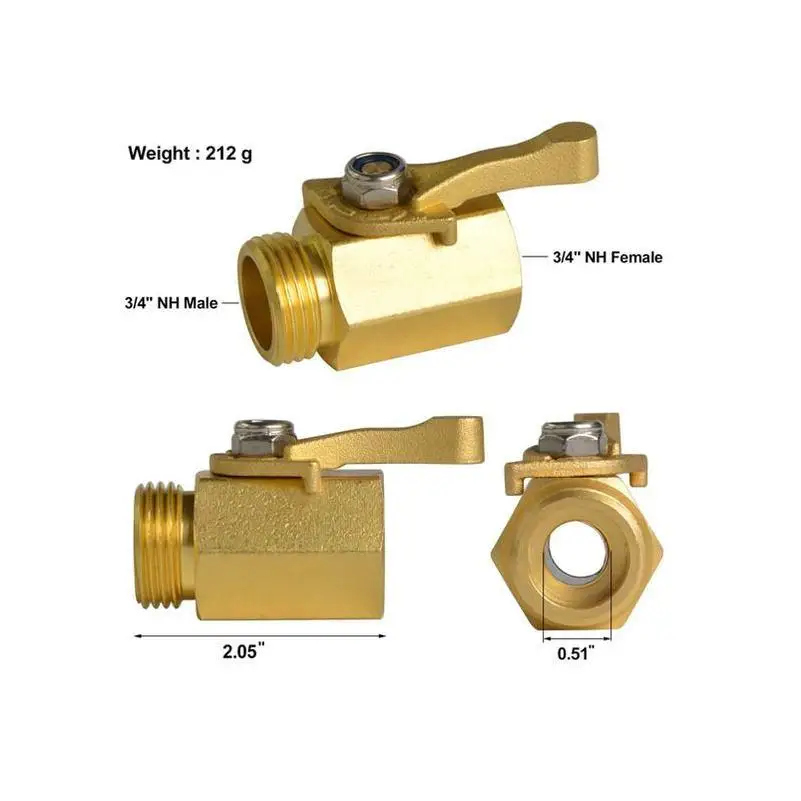 Brass Ball Valve Pipe Fittings Safety Irrigation For Water Use Flow Control 3 Way Hydraulic Proportional Straight Valve