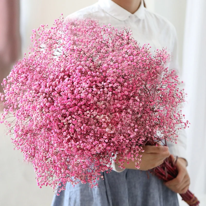 O-X296 Cheap Wholesale price A grade Dried Flower Babysbreath Bulk White Pink Natural Dried Preserved Gypsophila Flower