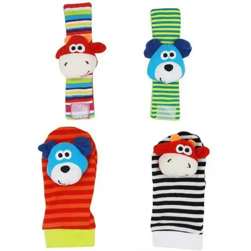 Foot Finder Socks Wrist Rattle Socks Newborn Brain Development Infant Cartoon Animal Toys Baby Wrist Rattle Foot Finder Socks