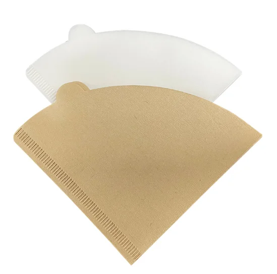02 Cone shape Coffee Filter Paper with 1 ear Volume 1/4 cup Unbleached brown coffee filter paper