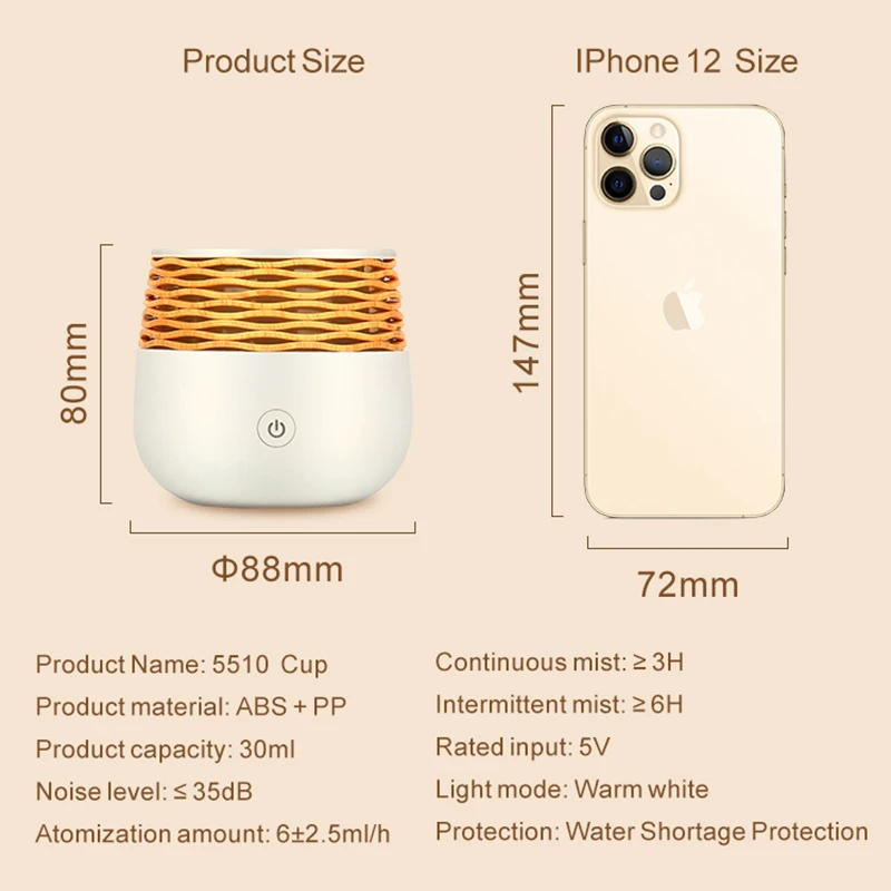 Best Selling Water Diffu Essential Car Usb Air 30Ml Wood Grain Led Difusor De Aroma Oil Diffuser