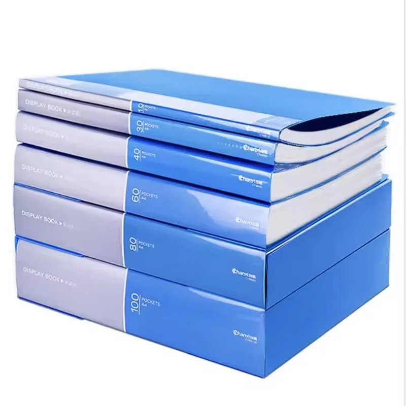 A4 Solid Polypropylene Presentation Book 40 Transparent Pockets Translucent Cover Display Folder Document Project 40-Pocket Book