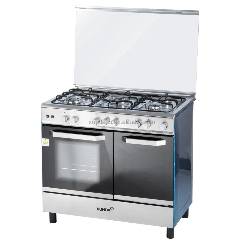 Xunda Popular Commercial Kitchen Appliance 48 Inch 5 Burner Gas Range Cooker With Double Oven