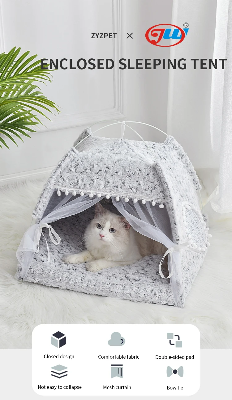 Indoor Foldable Sofa Luxury Elevated Cave Tent Pet Dogs Cat House Bed Customized Logo Solid Pet Cages, Carriers & Houses PASTE