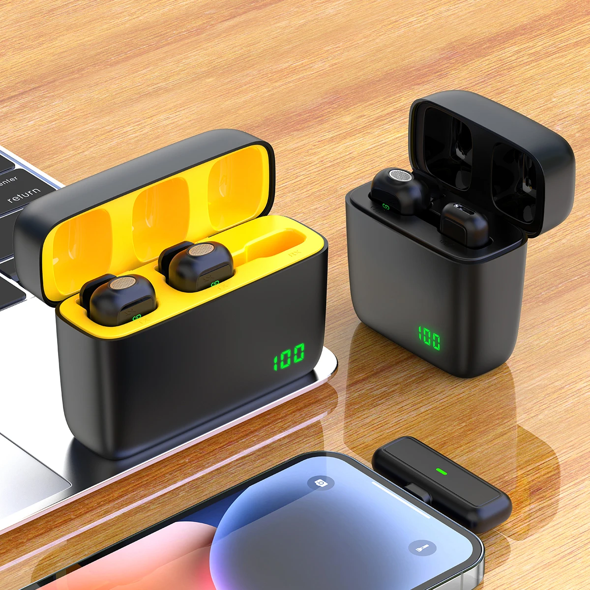 2.4G Portable Mini Mic Live Broadcast Vlog Wireless Lavalier Lapel Microphone