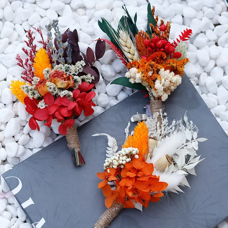 wholesale Mini dried Flower Bouquet  other wedding bride gift corsage and wrist flower hairband wedding decorations  accessories