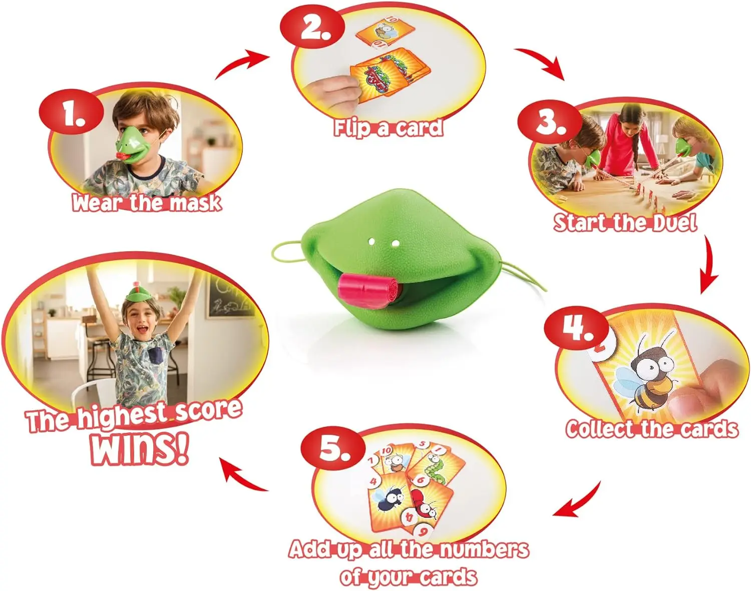 Frog Tongue Game with Blowing air Family Board Tabletop Memory Interaction Educational Game Memory Toys and Game For Fun