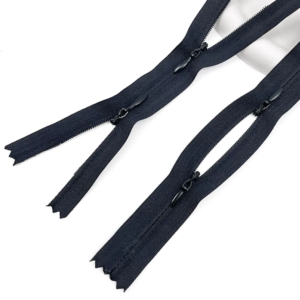 Two Way Invisible Zippers With Double Slider Zipper Auto Lock Invisible Zipper For Nursing Clothes