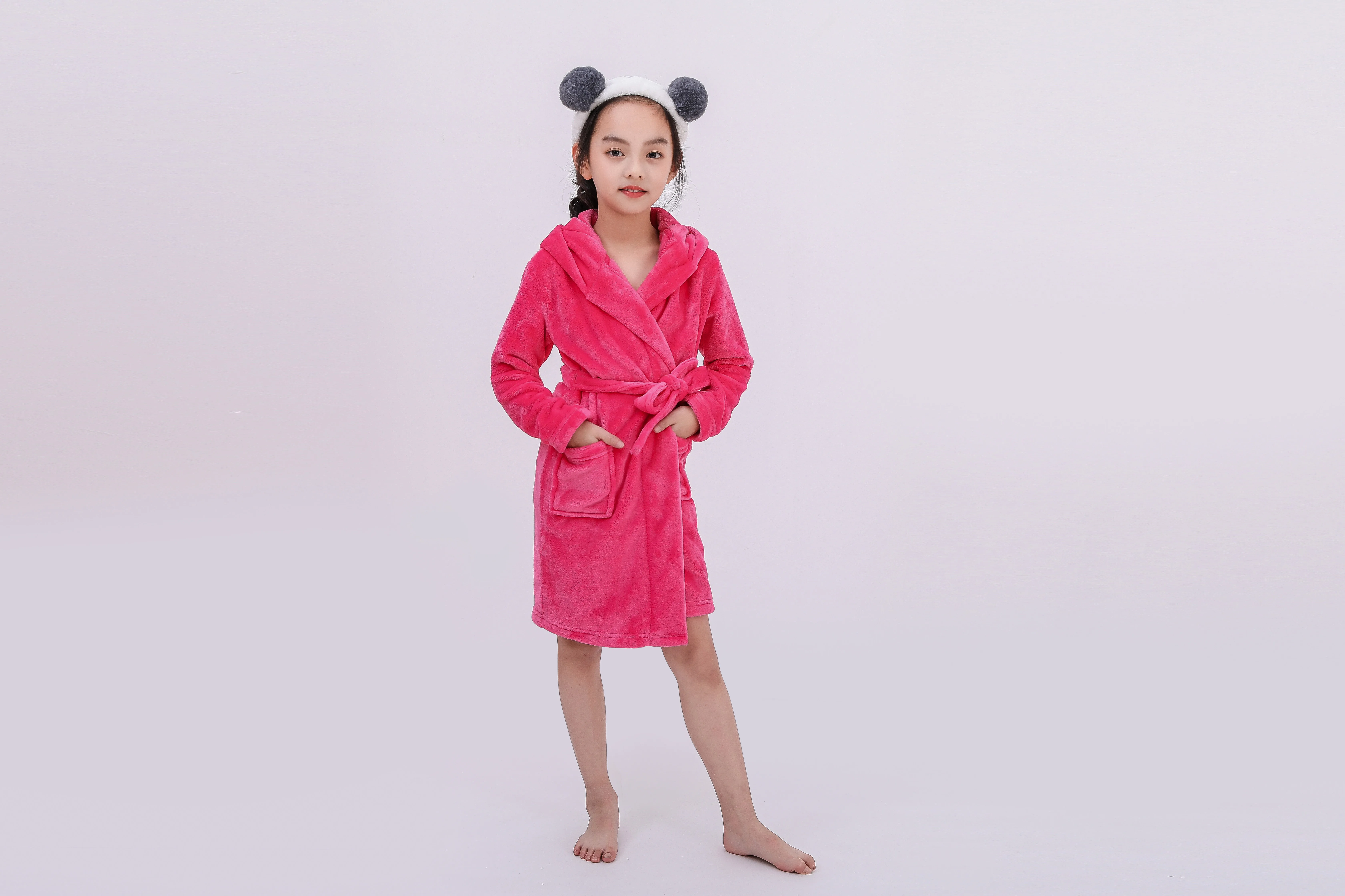 Baby bathrobe wholesale super soft bathrobe kids spa robes children coral velvet kids bathrobe