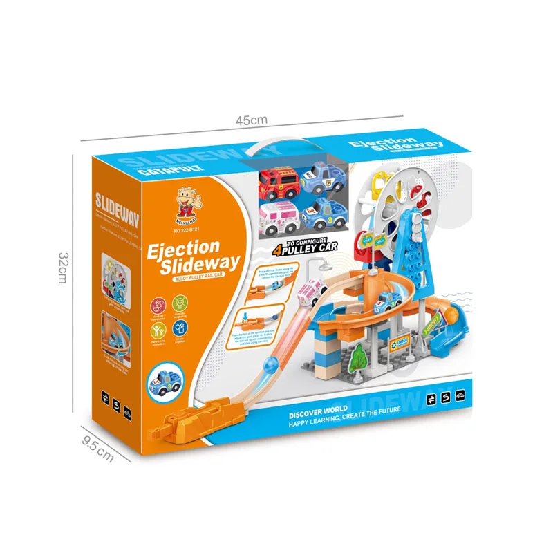 Jinming Educational Toys Plastic Building Bock Diy Track Maze Toy Bricks Ejection Race Track Toy