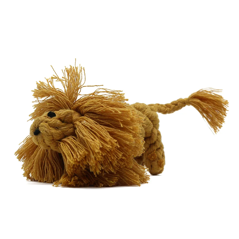 Popular Dog Chew Toys Giraffe Lion Duck Elephant Cotton Rope Eco Friendly Natural Dog Toy