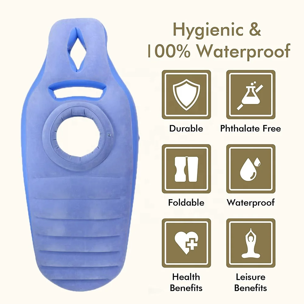 Flocking Pvc Air Mattress Pregnant Women Waist Pillow Inflatable Yoga Mat