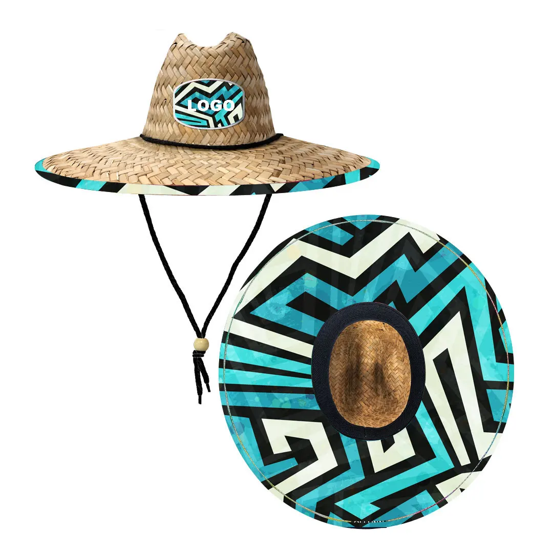 Custom Design Summer lifeguard custom straw hat panama hats for women and men