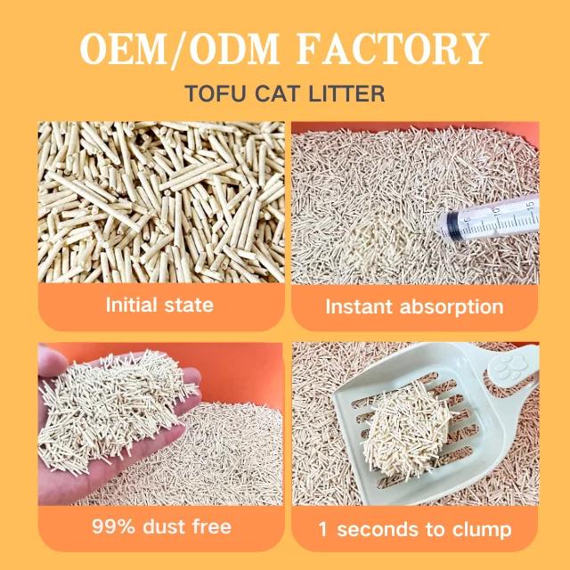 Eco-friendly Clumping Super Absorbent Low Dust Antibacterial Odor Control Biodegradable 100% Natural Soy Tofu Cat Litter
