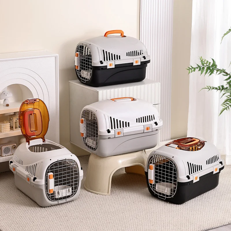 Pet Travel Airline Carrier, Cat Shipping Crate, Portable and Handheld Cat Carrier, Car-Ready Plastic Pet Airline Carrier