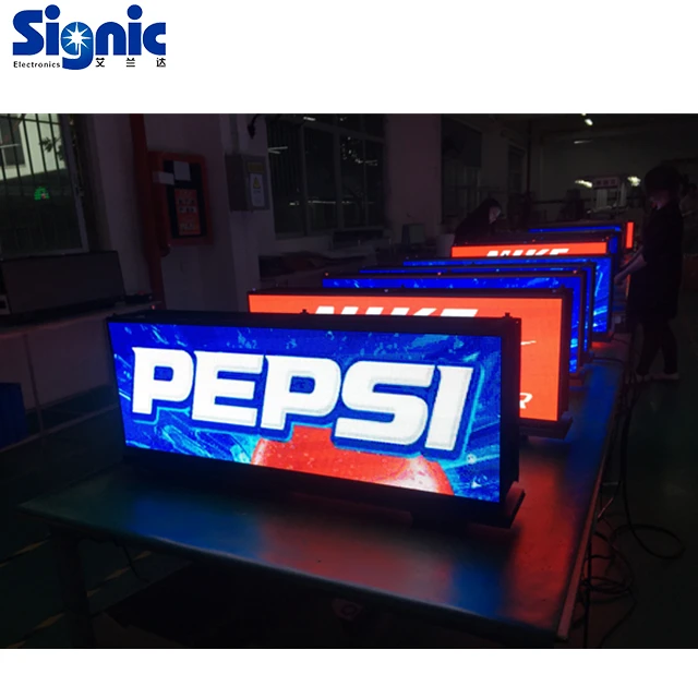 Double face taxi top led sign p3.33mm 960x320mm high resolution led billboards for taxi