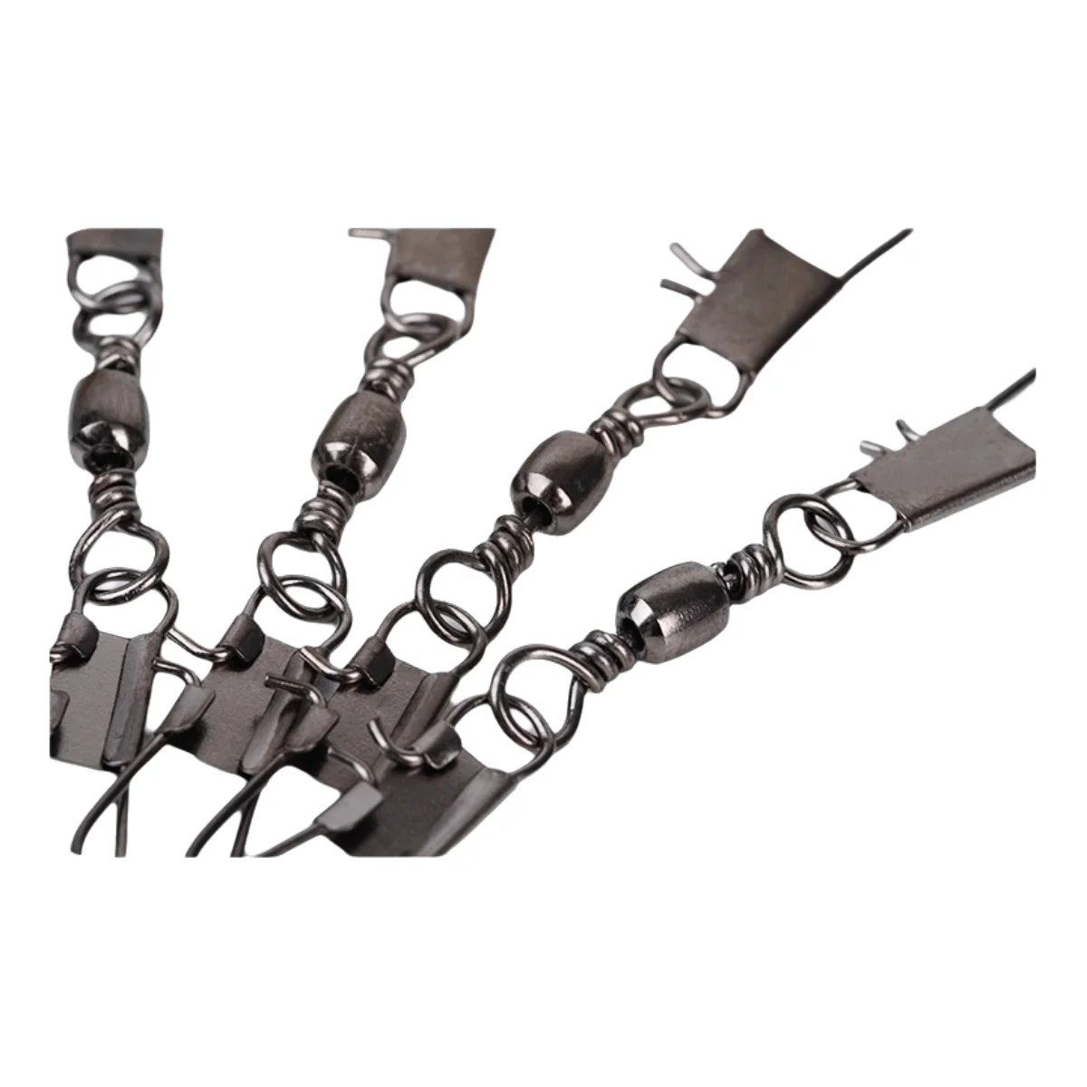 50pcs/bag Barrel Swivels With Double Safety Snaps Quick Change Pin Fishing Lure Hook Connector