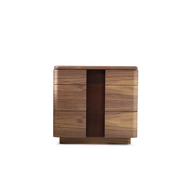 Louvre Bedroom Furniture Luxury Bed Side Table Set Modern Bedside Wooden Nightstands