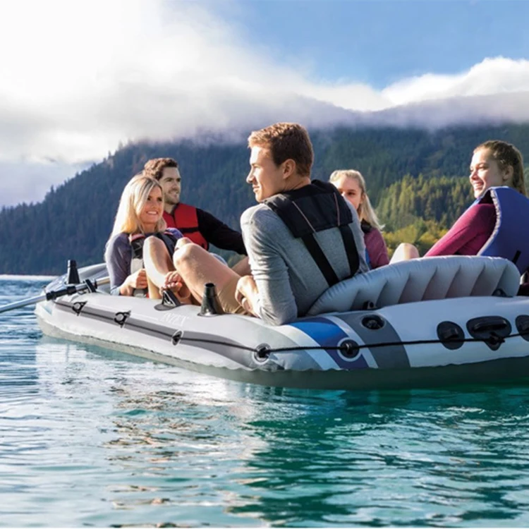 Оригинальные надувные гребные лодки INTEX Trip 5 на человек 68325 из ПВХ цветная коробка набор с насосом и сумкой
