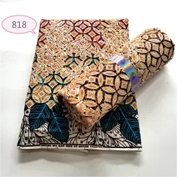 Exclusive Heavy Embroidery Work Velvet Shawl Prints Fabric Cotton Wax Manufacturer African Sequins Embroidery Fabric