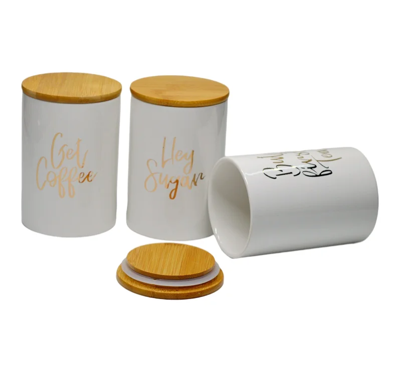 Wholesale Custom LOGO Porcelain Airtight Tea Canister Ceramic Storage Jar with Lid