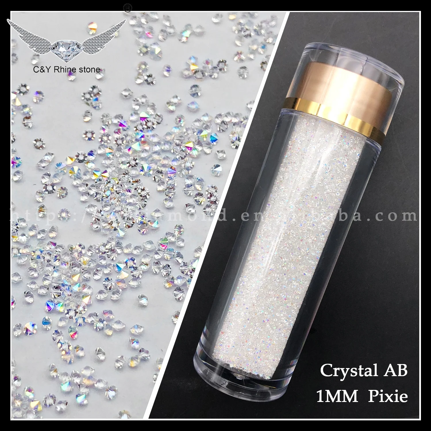 C&Y High Quality 1MM Mini Tiny Micro Crystal AB Nail Stones Rhinestones Pixie Dust Rhinestone