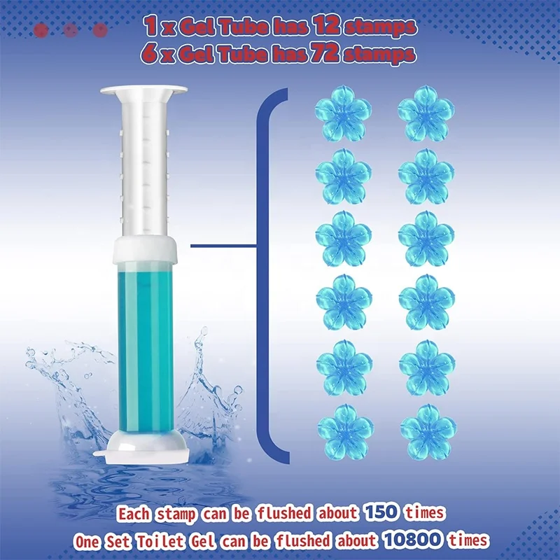 OEM ODM Manufacturer Automatic Lasting Fragrance Toilet Bowl Cleaner Syringes Press Type Toilet Cleaner Flower Gel