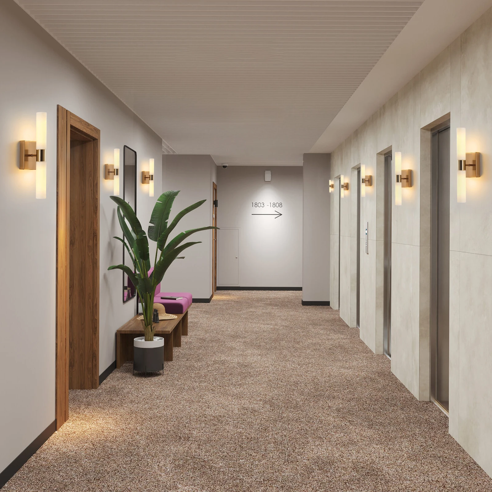 LED Wall Lamp Sconces White Glass Shade Interior Bathroom Vanity Wall Bracket Light Bar Living Room Lighting Fixture Over Mirror