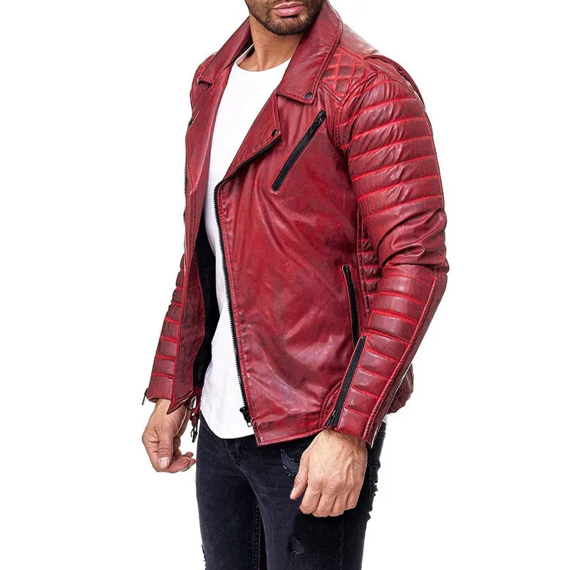 Wholesale mens leather bomber jacket chamarras leather jacket for men