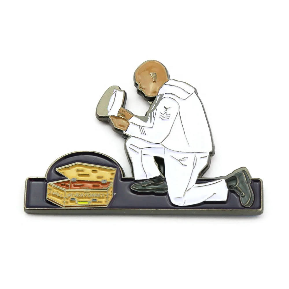 Enamel cute metal crafts souvenir cartoon character custom design badges gold plating lapel pins