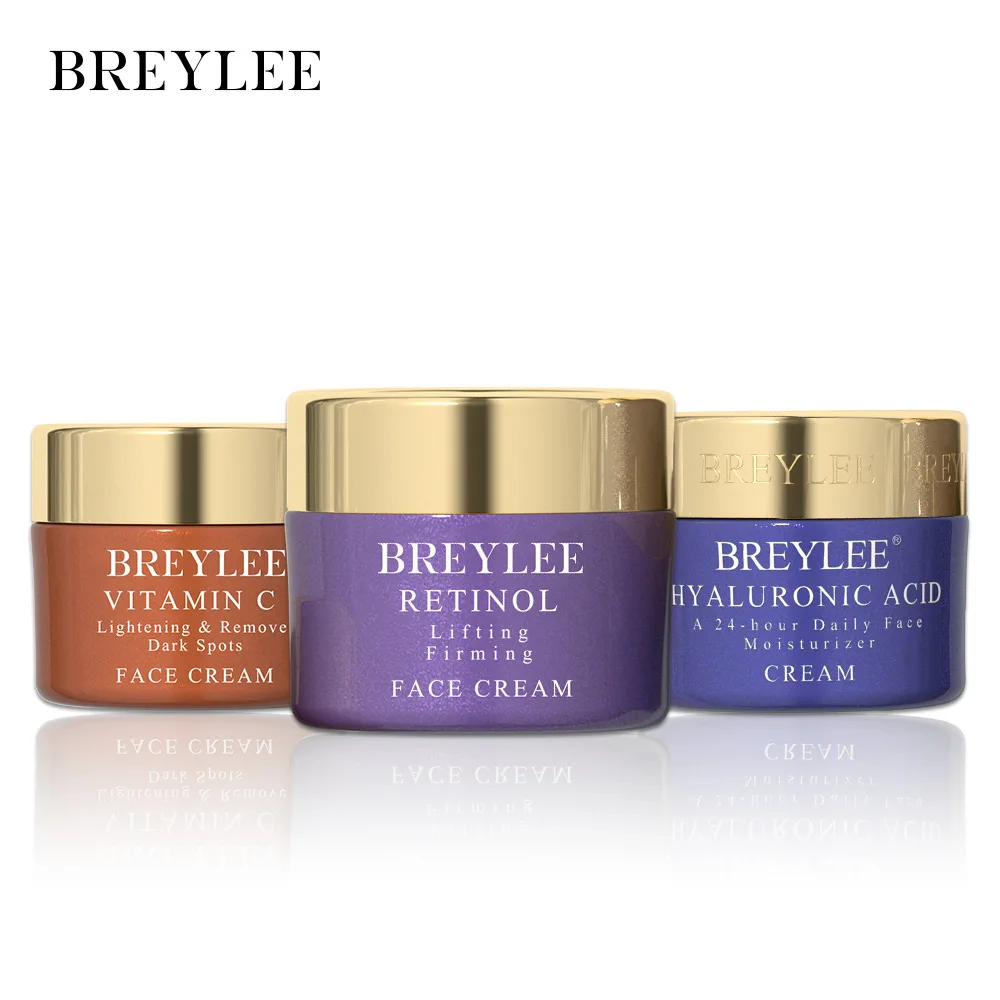 BREYLEE 40g Hyaluronic Acid Moisturizing Face Cream Vitamin C Whitening Remove Dark Spots Cream Retinol Lifting Face Neck Cream