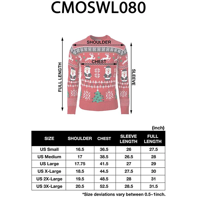 Custom Knitting Patterns Funny Long Sleeve Crew Neck Couple Family Ugly Christmas jumper pullover Xmas Sweater For men