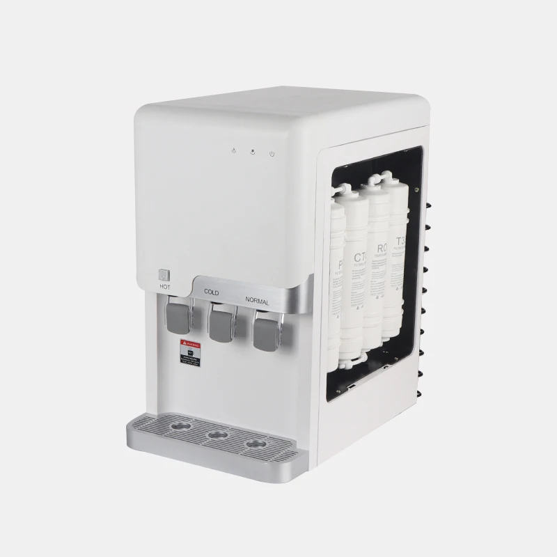 Home office kitchen  desktop water cooler hot cold and normal children safety lock RO water purifier dispenser