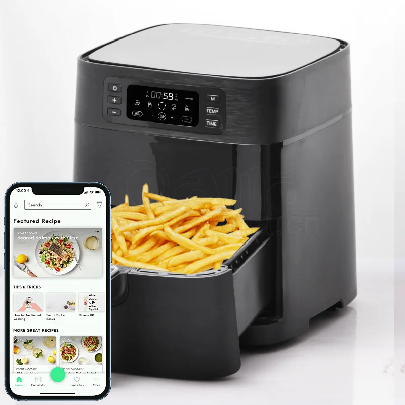 Qana Digital Wifi App Steam Air Fryer Ovens Home Appliances Electric Deep Silver Digital  Smart Air Fryer