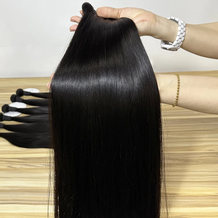Необработанные необработанные вьетнамские 10 А Remy 40-дюймовые прямые человеческие волосы для наращивания оптом выровненные пучки кутикулы поставщик