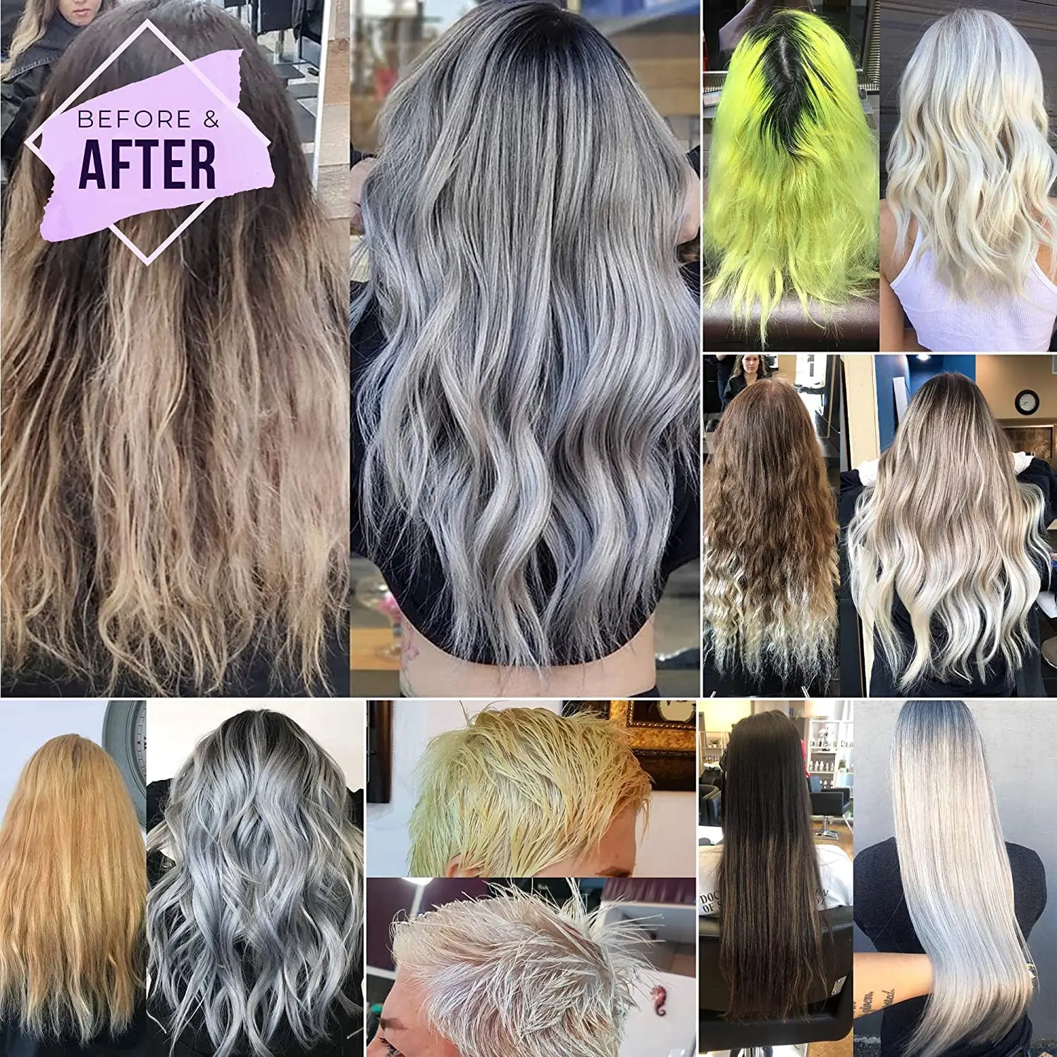 Silver Purple Shampoo Neutralizes Yellow Tones Color Depositing Toning For Color Treated Blonde Grey and Platinum Hair Vegan
