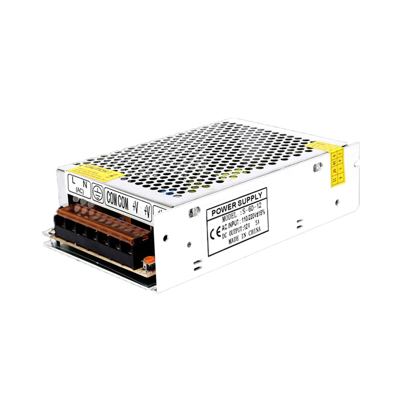  12V 60W S-60-12 Светодиодный драйвер питания Европейский сертификат соответствия ограничениям на использование опасных материалов в производстве электрического и электронного светодиодный