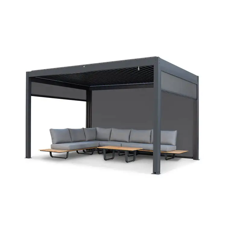 Large Aluminum Pergola Outdoor Top Sale Luxury Outdoor Living Pergola Modern Design Aluminium Louvre Pergola