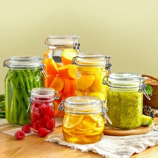 Glass storage jar 500ml 750ml 1000ml 1500ml 2000ml 3000ml storage bottles jars  glass jar with lids