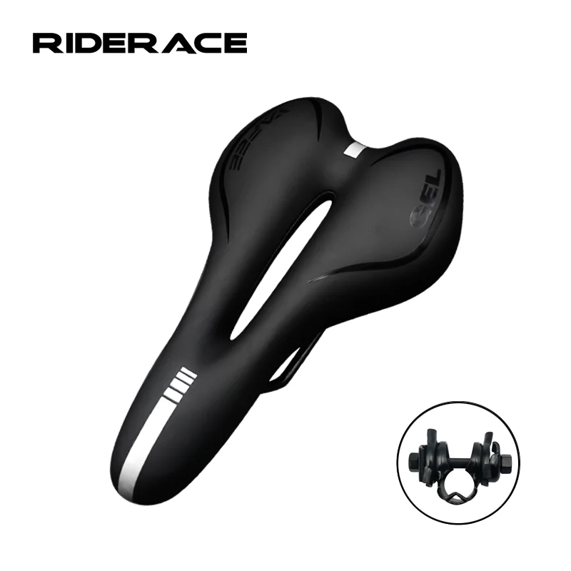 Bicycle Saddle Reflective Shock Absorbing Design Road Mountain Bike cycle Seat Silica Gel Leather Cycling Suspension