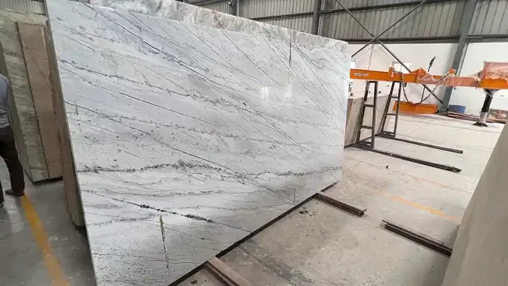 Export Quality Natural Stone Linear White Marble used for Staircases Kitchen and Bathroom from India