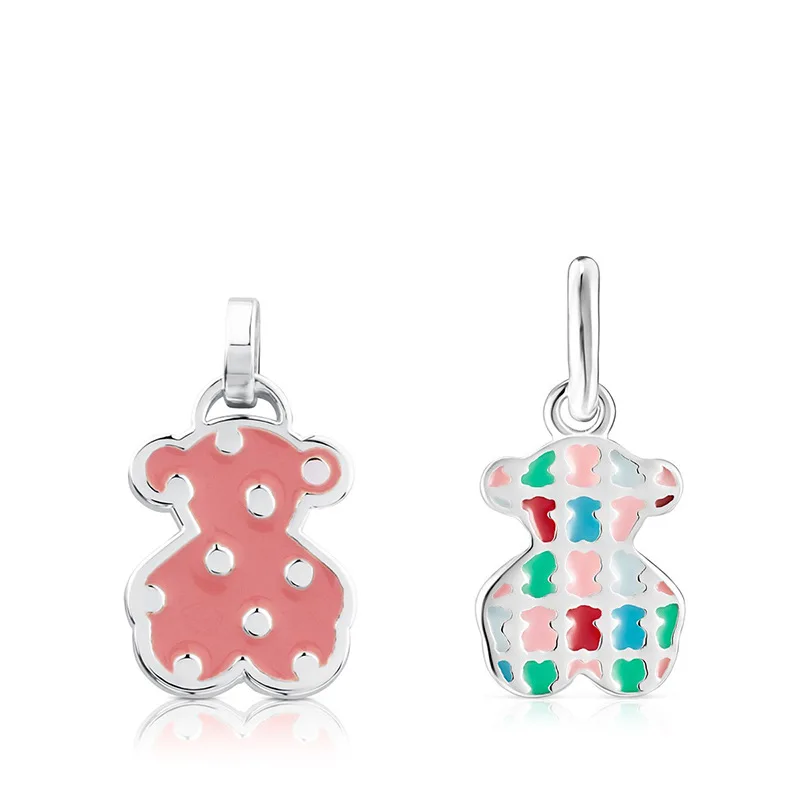 Custom 2024 High Quality 925 Sterling Silver Enamel Small Bear Charms Pendant Jewelry Girls DIY Tous Bear Pendant Accessories