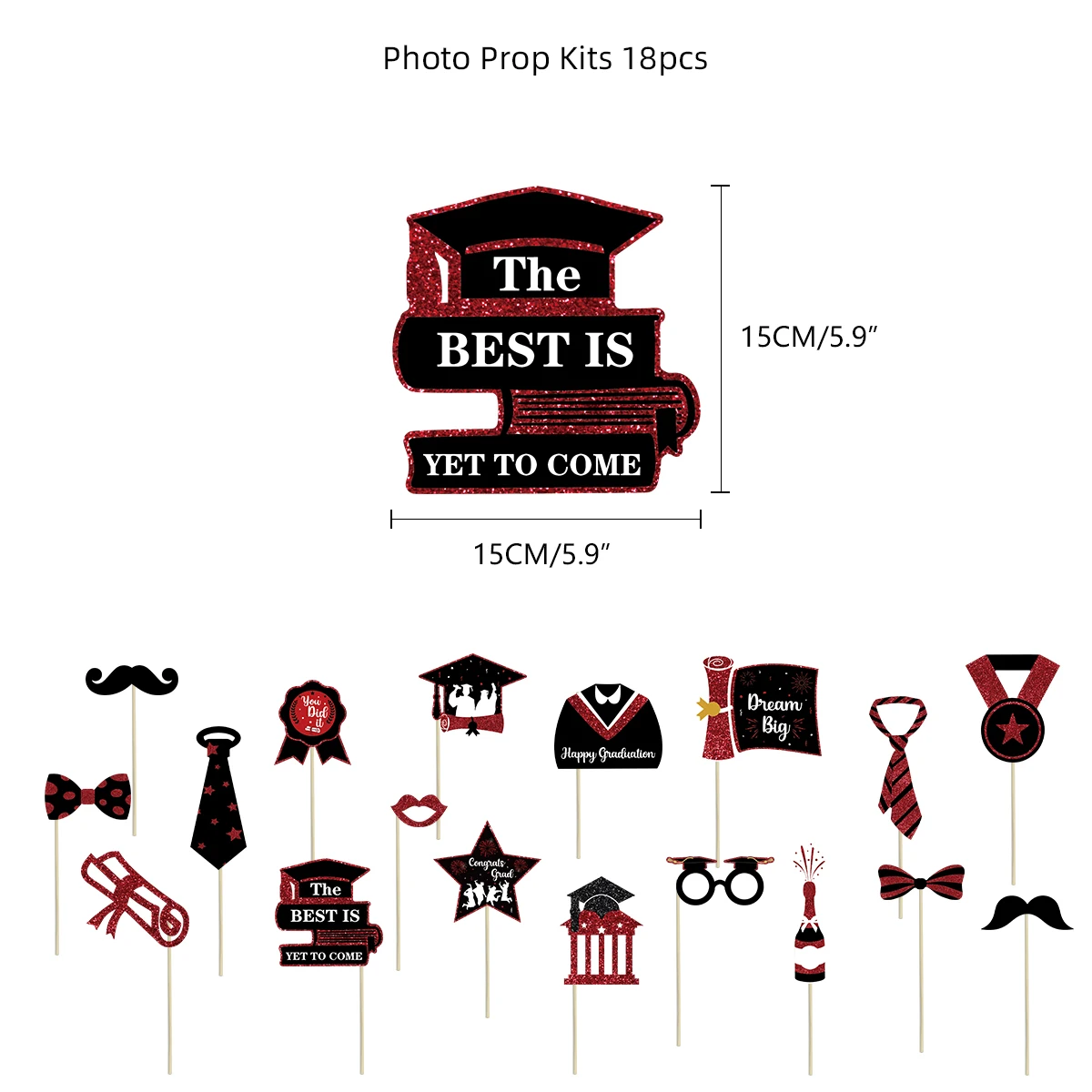 Umiss Paper 2022 Graduation party decorations Glitter banner Photo props Colorful confetti balloons supplies OEM