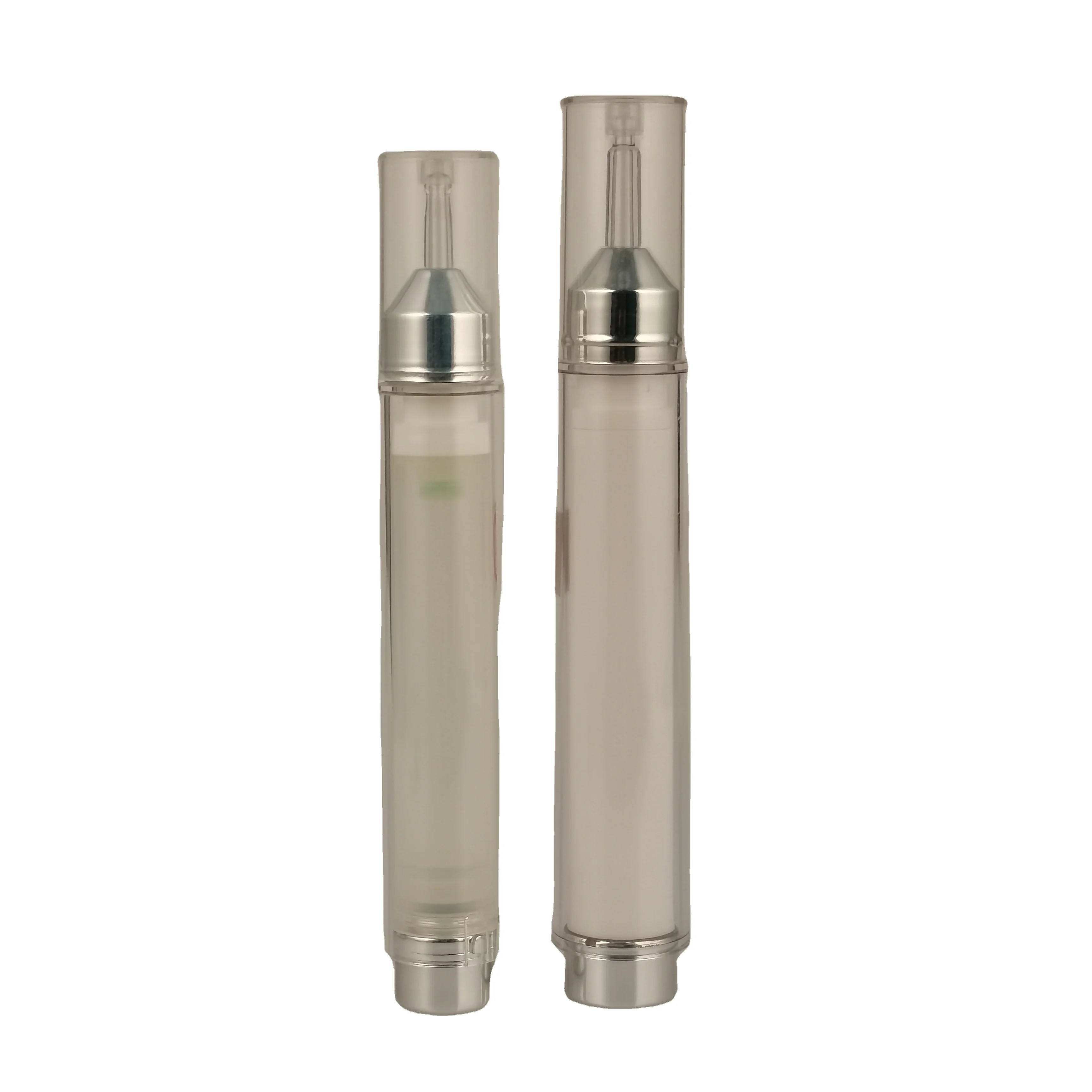 15ml Serum Syringe Packing Cosmetic Airless Pressure Pump Transparent Injection Bottle For Eye Cream